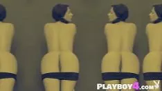 Afspelen Hete grote kont simuleert Naomi Moon terwijl ze zonder hulp op tennis zit te tennissen en haar grote zonden bekijkt