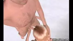 Afspelen Deze hete 3D blonde baby met grote tieten rijdt op een grote sjerp